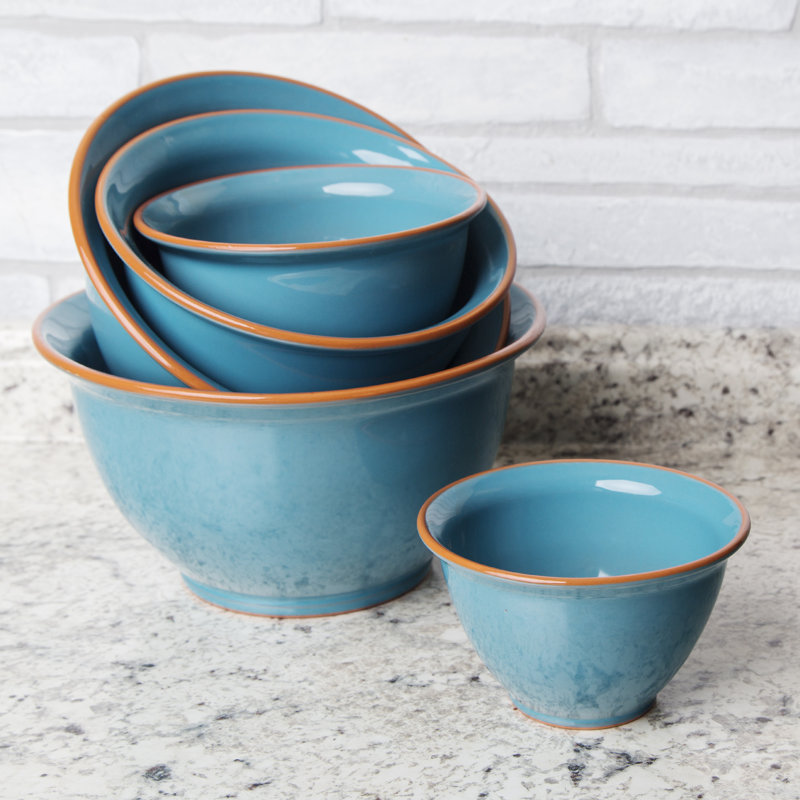 Home Essentials and Beyond 5 Piece Terracotta Mixing Bowl Set & Reviews
